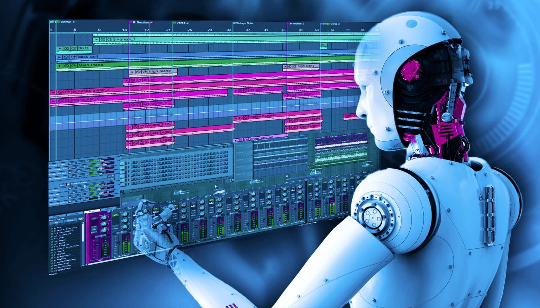 Robot producing music